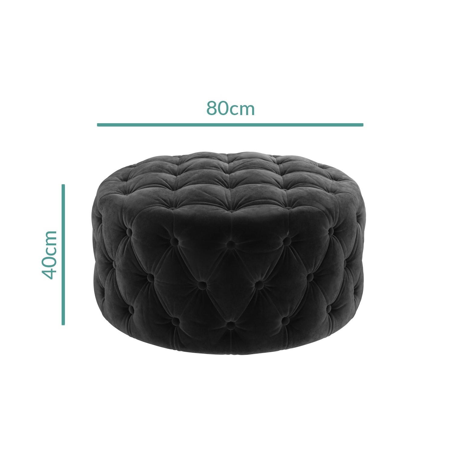 Read more about Large dark grey velvet chesterfield pouffe stool xena